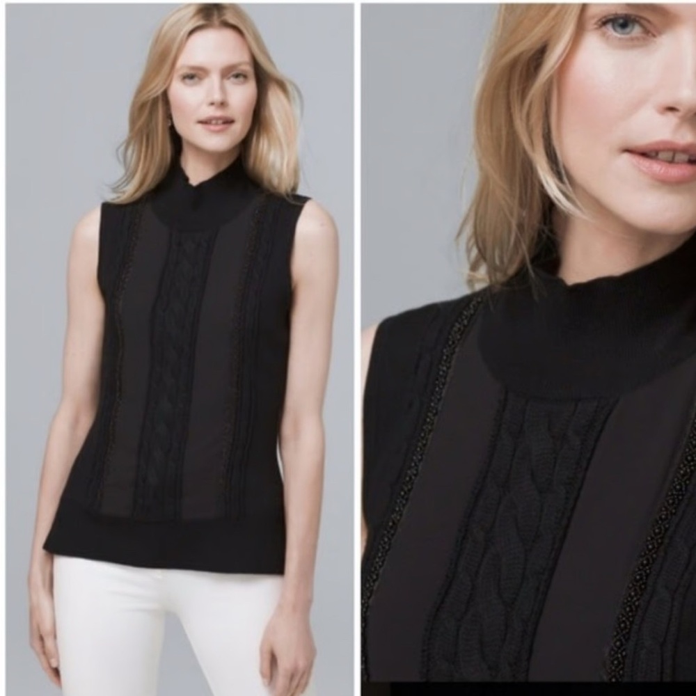 White House Black Market Black Sleeveless Top